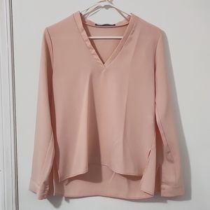 Zara Basic Collection V-neck Blouse Coral